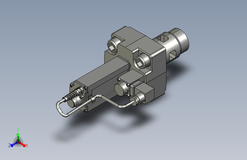 A0013110-比例流量控制阀(Rexroth - BOSCH)。 - 二位比例节流阀,型号FES。 - 公称尺寸40。 - 配件模式符合DIN 24342 A。 - 配有内置控制电子设备。 主视图