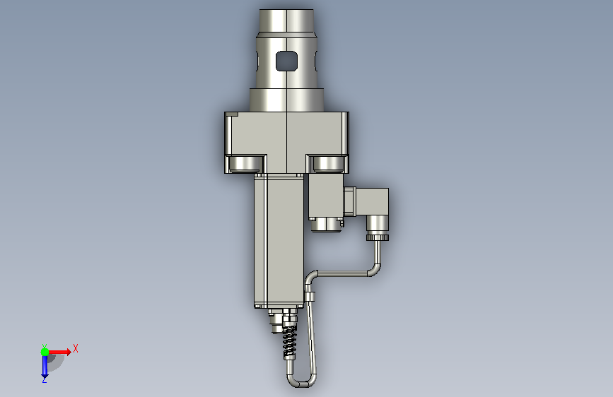A0013110-比例流量控制阀(Rexroth - BOSCH)。 - 二位比例节流阀,型号FES。 - 公称尺寸40。 - 配件模式符合DIN 24342 A。 - 配有内置控制电子设备。 俯视图