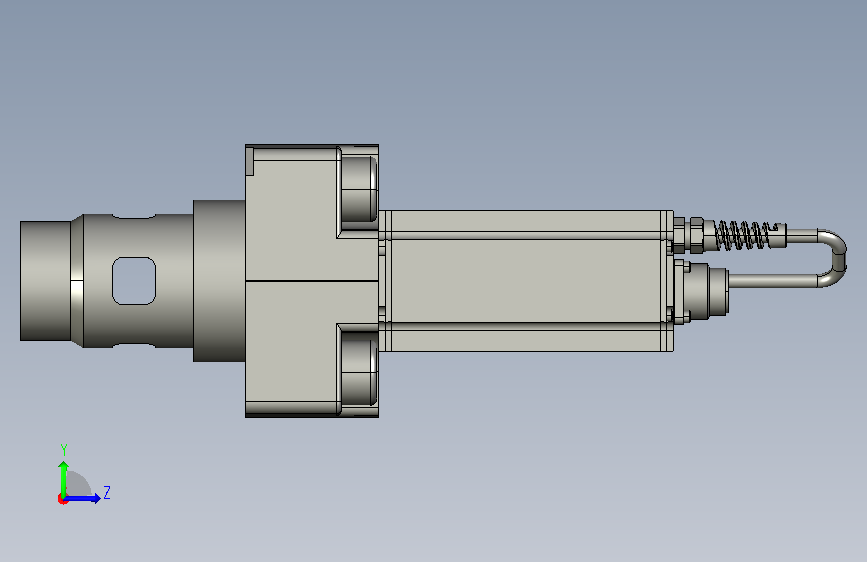 A0013110-比例流量控制阀(Rexroth - BOSCH)。 - 二位比例节流阀,型号FES。 - 公称尺寸40。 - 配件模式符合DIN 24342 A。 - 配有内置控制电子设备。 左侧视图