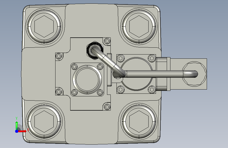 A0013110-比例流量控制阀(Rexroth - BOSCH)。 - 二位比例节流阀,型号FES。 - 公称尺寸40。 - 配件模式符合DIN 24342 A。 - 配有内置控制电子设备。 正面视图