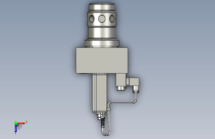 A0013108-比例流量控制阀(Rexroth - BOSCH)。 - 2通比例节流阀FES型。 - 公称尺寸63。 - 配件模式符合DIN 24342形式A。 - 配有内置控制电子设备。 俯视图