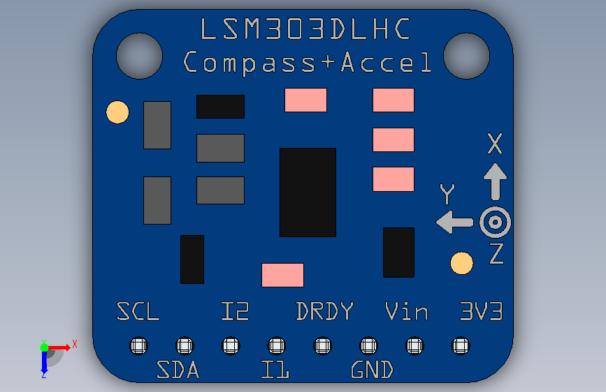 A3006886-Adafruit 的 LSM303 加速度计 + 罗盘芯片,带有可选引脚。