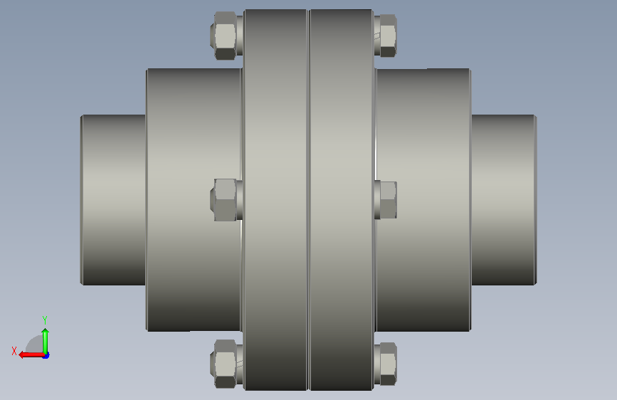 d45mm GOST R 50895-96轴用扭矩为1000 Nm的齿轮联轴器 背面视图