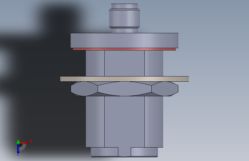 A0013505-N型到SMA连接器 俯视图