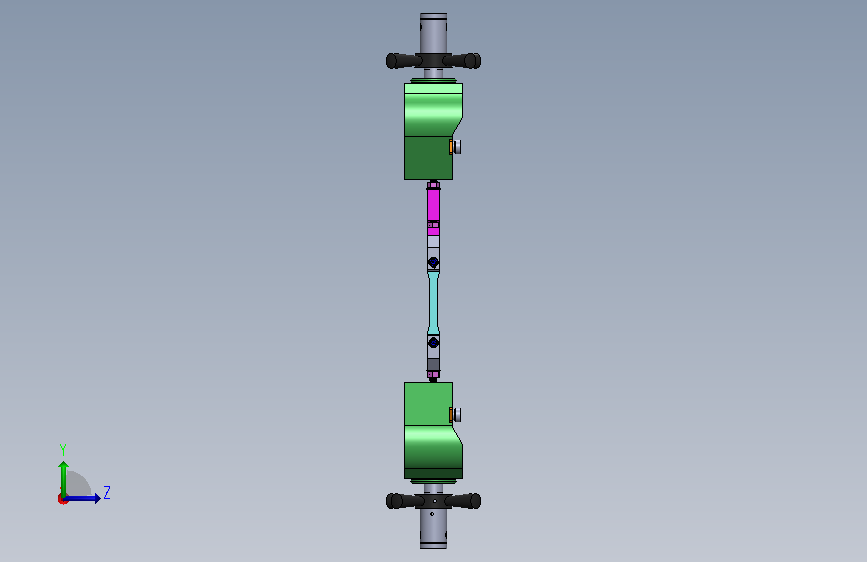 A0013571-夹持用于 ASTM638 或 ISO527 试样 (V4) 左侧视图