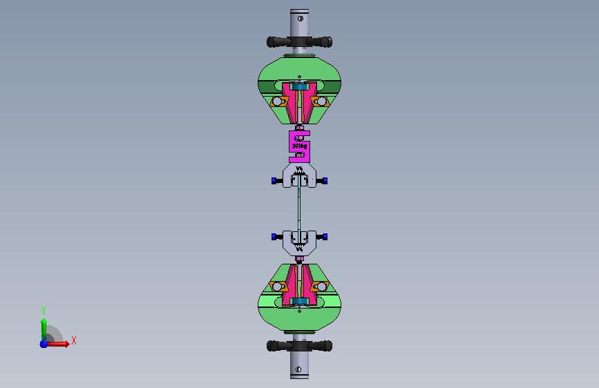 A0013571-夹持用于 ASTM638 或 ISO527 试样 (V4) 正面视图