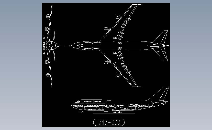波音747-300整机cad图纸尺