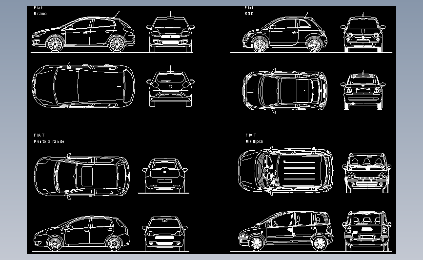 菲亚特汽车各种车型cad