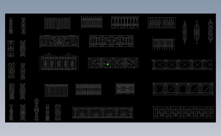 各种栏杆栅栏铁栅栏等各种cad