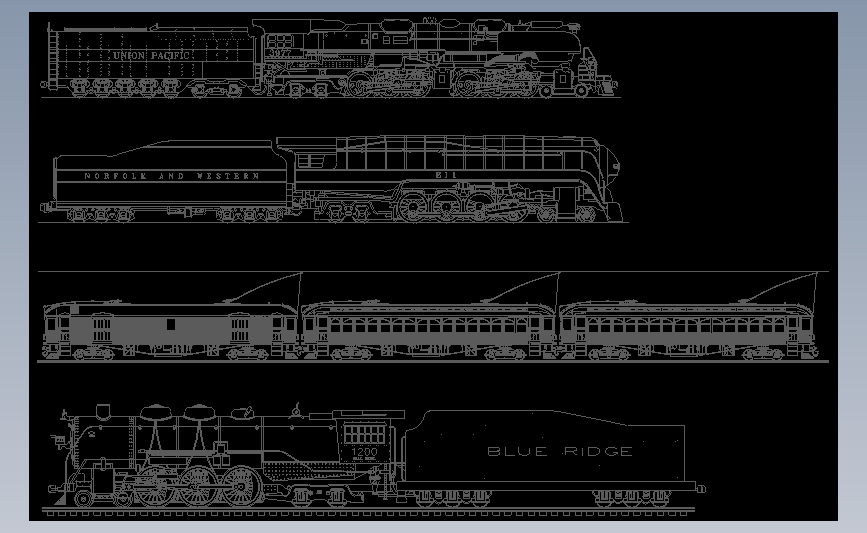 火车模型模型各种cad