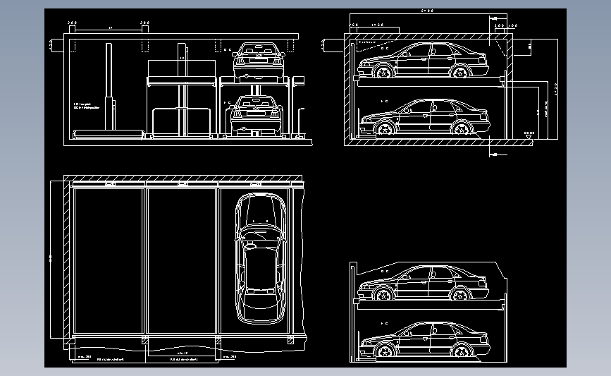 机械立体停车场提升机停车场等cad