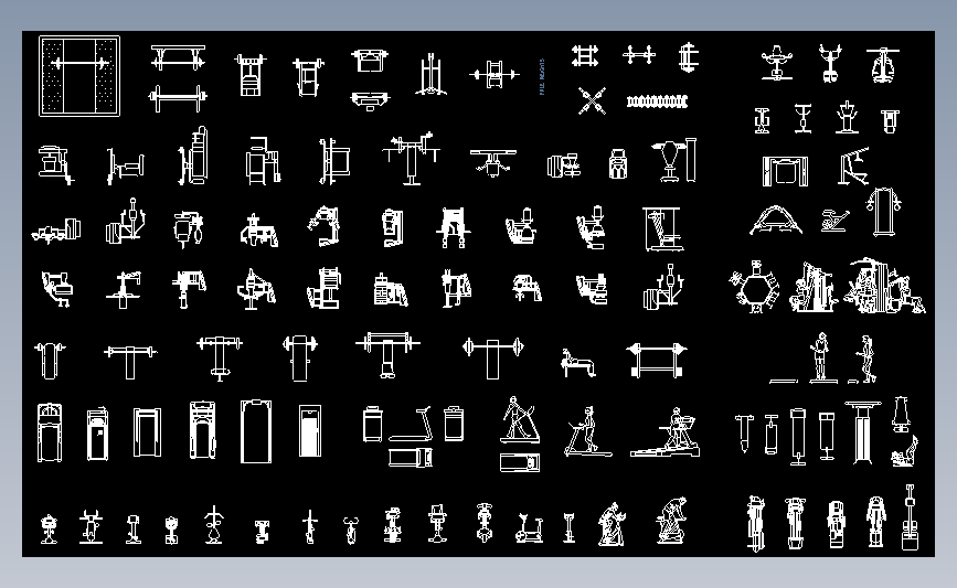 健身器材各种cad