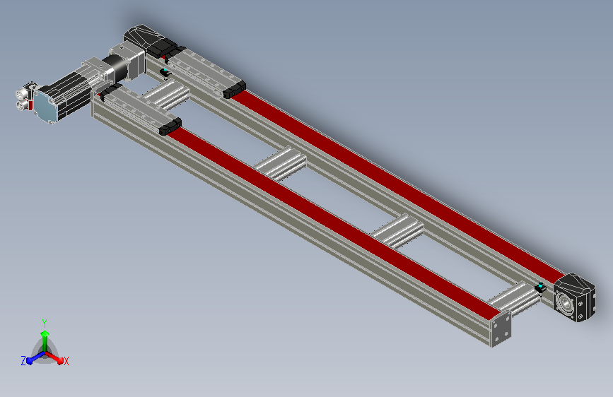 带齿形带的线性运动装置V20，带铝型材上的第二个被动平台60x 60mm