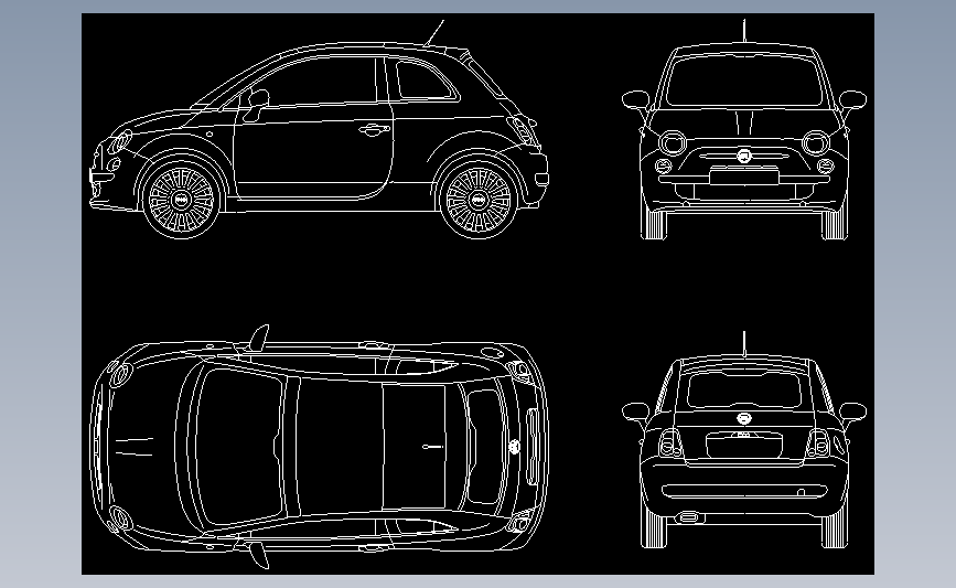 新菲亚特500模型cad