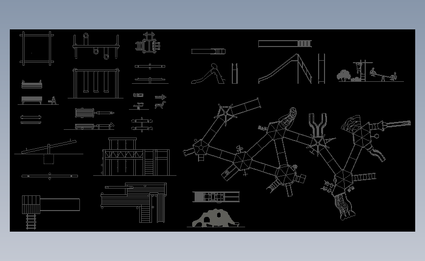 游乐场游乐设施3cad