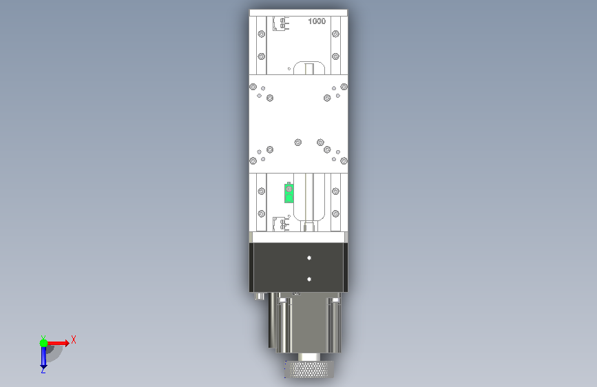 100毫米行程AXMO MNT9-100线性电动执行器 俯视图