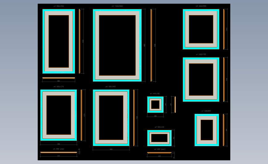 照片相框cad