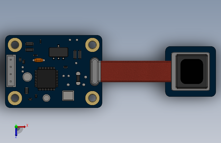 A3008712-用于Arduino和Raspberry pi的指纹扫描仪模块 俯视图