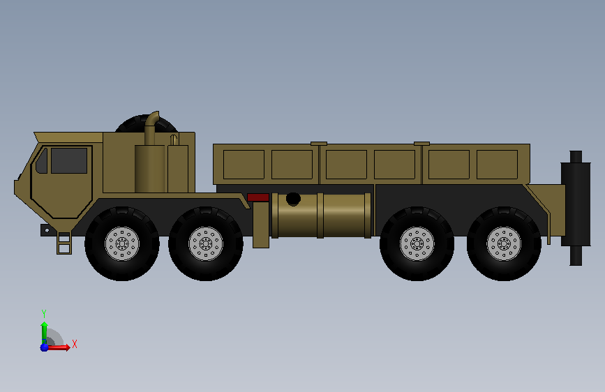 M977重型军用卡车 正面视图