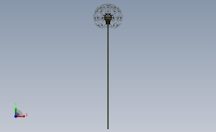 蒲公英详细模型SolidWorks 正面视图