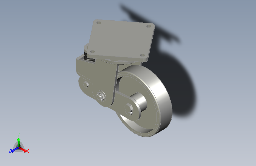 带减震脚轮概念的旋转支架d100mm