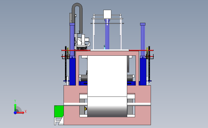 吸塑件自动堆叠机3D模型图纸 SOLIDWORKS设计 正面视图