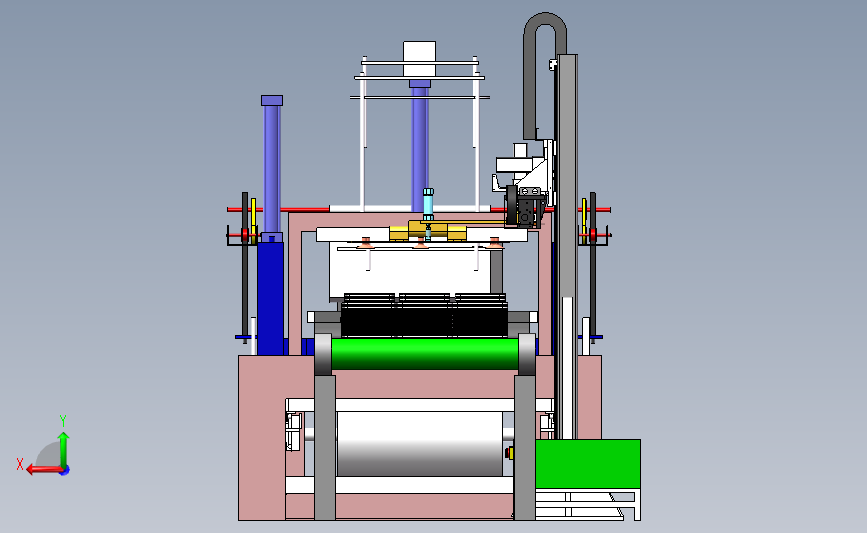 吸塑件自动堆叠机3D模型图纸 SOLIDWORKS设计 背面视图