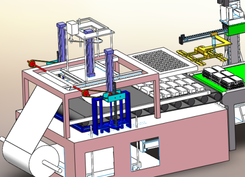 吸塑件自动堆叠机3D模型图纸 SOLIDWORKS设计