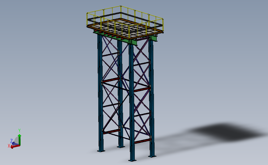 钢结构平台 Solidworks 2019 模型图纸下载 懒石网