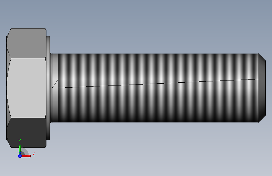GB/T5781-2000六角头螺栓全螺纹C级M16×50 正面视图