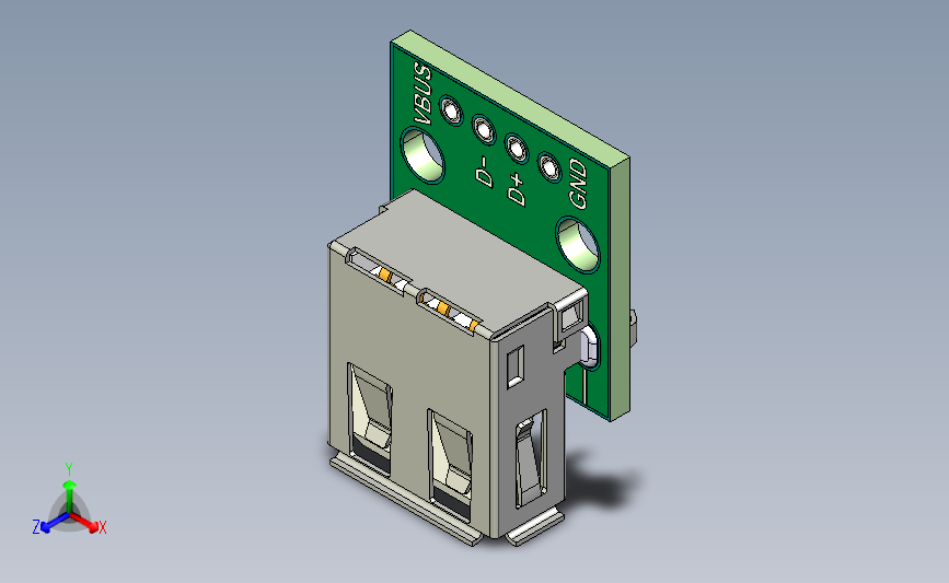 USB 2.0 A 母连接器接口到 2.54 毫米 DIP PCB 适配器分线板