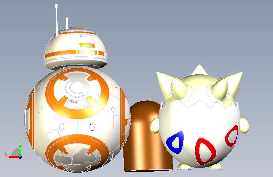 BB-8,托格皮,迪格利特, 背面视图