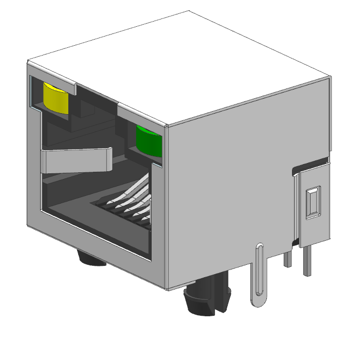 RJ45带LED插板式母座