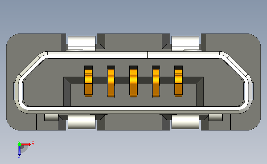 立式Micro USB 俯视图