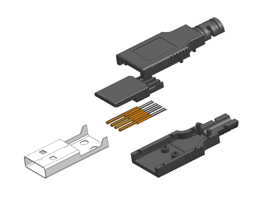 USB焊线式插头