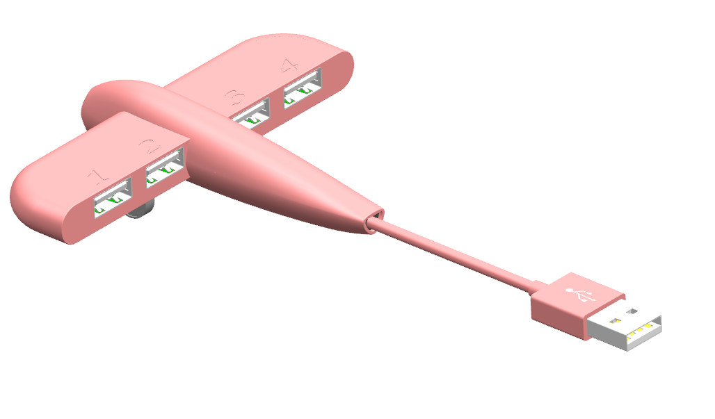 飞机造型USB分线器