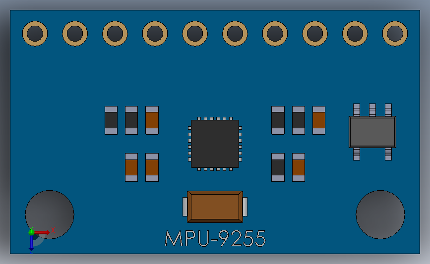 MPU-9255陀螺仪 俯视图