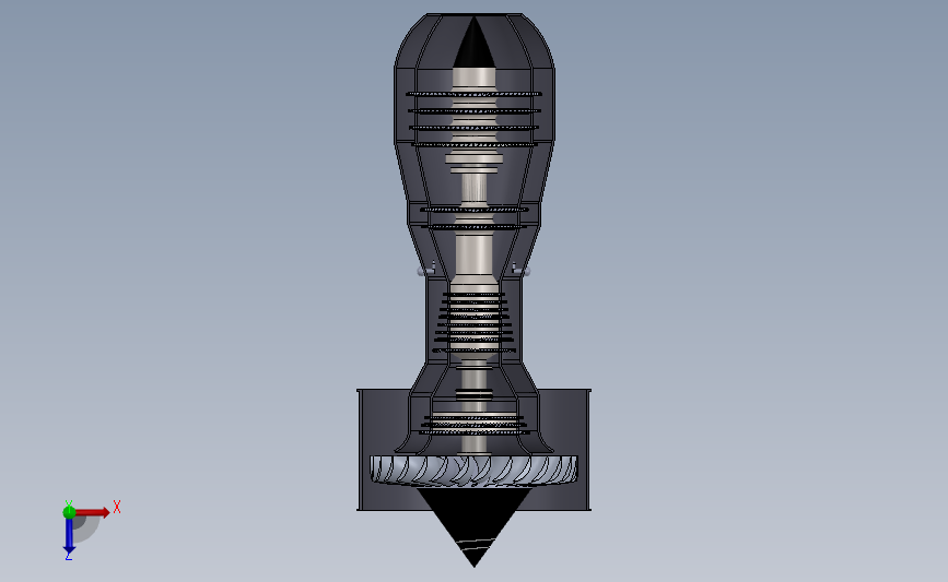 涡轮风扇发动机_SOLIDWORKS 2017_模型图纸下载 – 懒石网