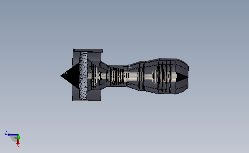涡轮风扇发动机_SOLIDWORKS 2017_模型图纸下载 – 懒石网
