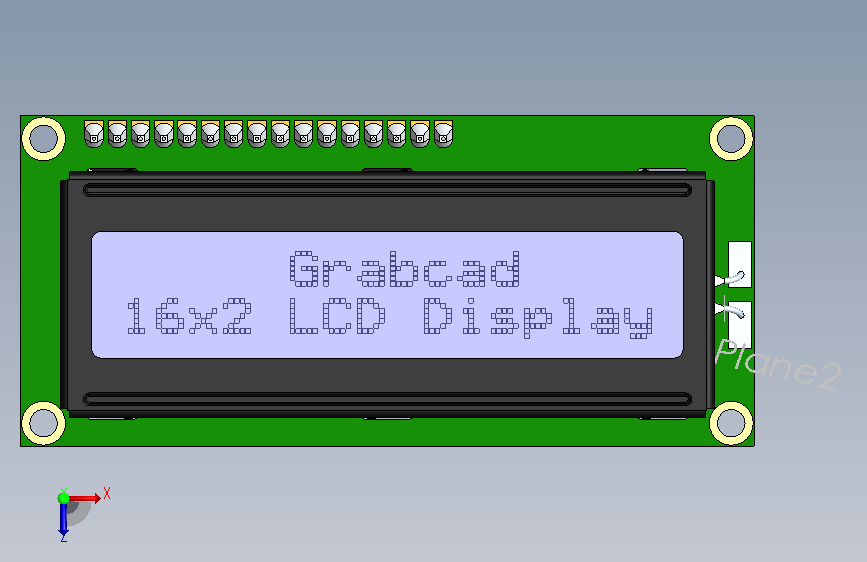 A3009369-带 I2C PCF8574 模块的 16x2 LCD 俯视图