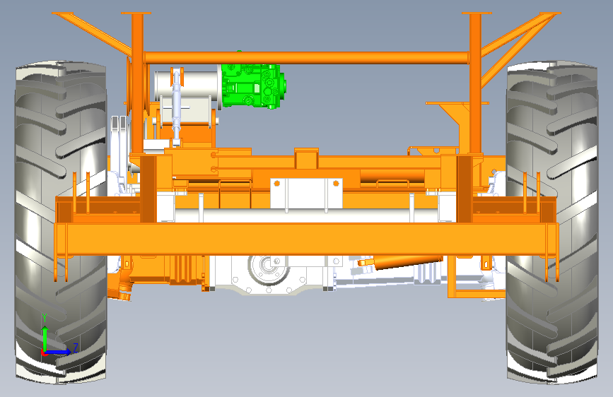 4UZ-166主机架总装 左侧视图