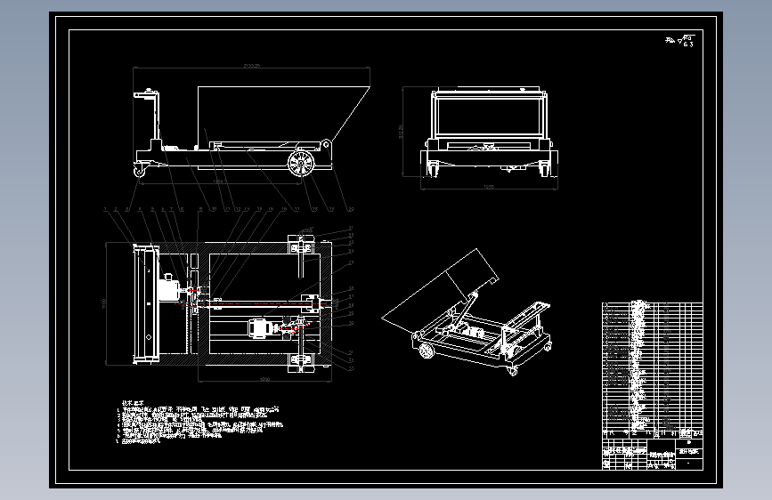 翻斗车结构设计含CAD图纸+solidworks21三维模型80