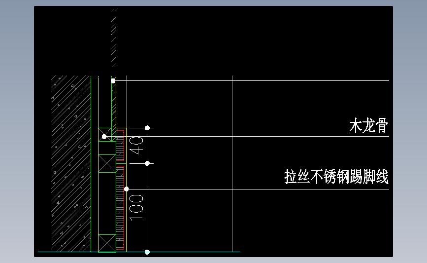 不锈钢踢脚节点图