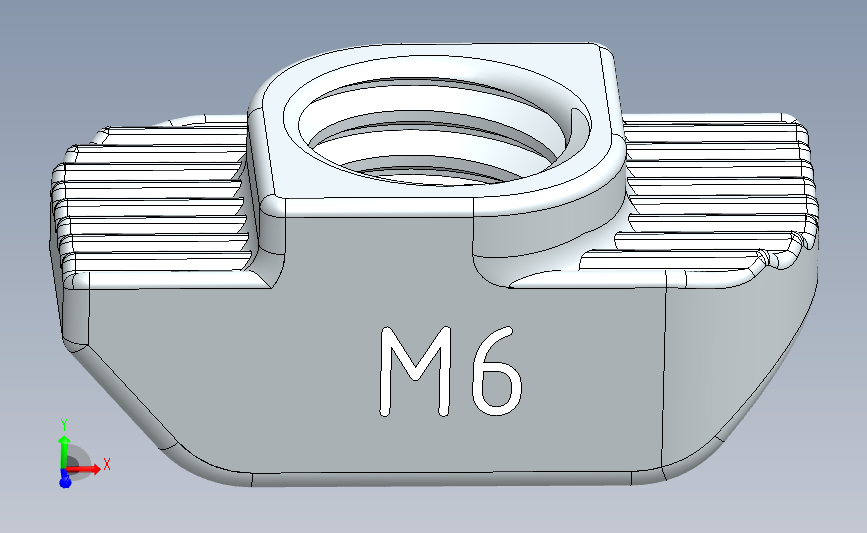 M6铝型材自动化锤形螺母30x30