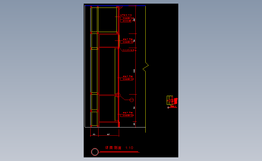 墙体外包柜木饰面节点图4