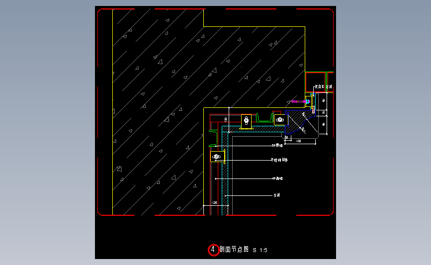 石材墙铜套节点图1
