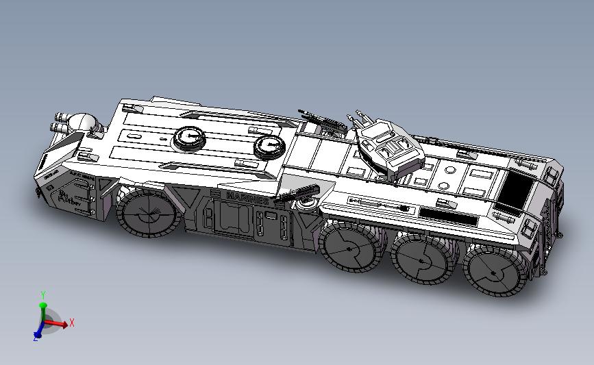 012kW点击多重_装甲车_军用器械_SOLIDWORKS_模型下载 – 懒石网