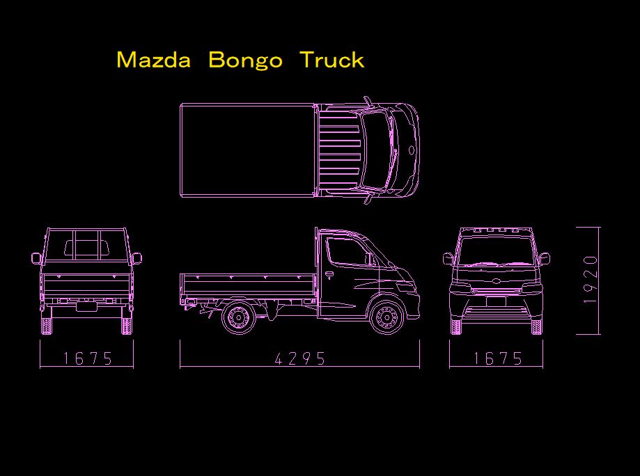 A0014883-马自达Bongo卡车2D CAD数据