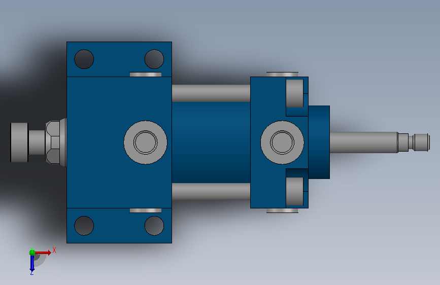 A0014901-转向拉杆缸至CNOMO - Rexroth - BOSCH - 带活塞杆的定位差动缸 - HVBD系列,05. - 活塞直径 D=50 mm. - 活塞杆直径 d=28 mm. - 行程长度 (D7) L=25 mm 俯视图