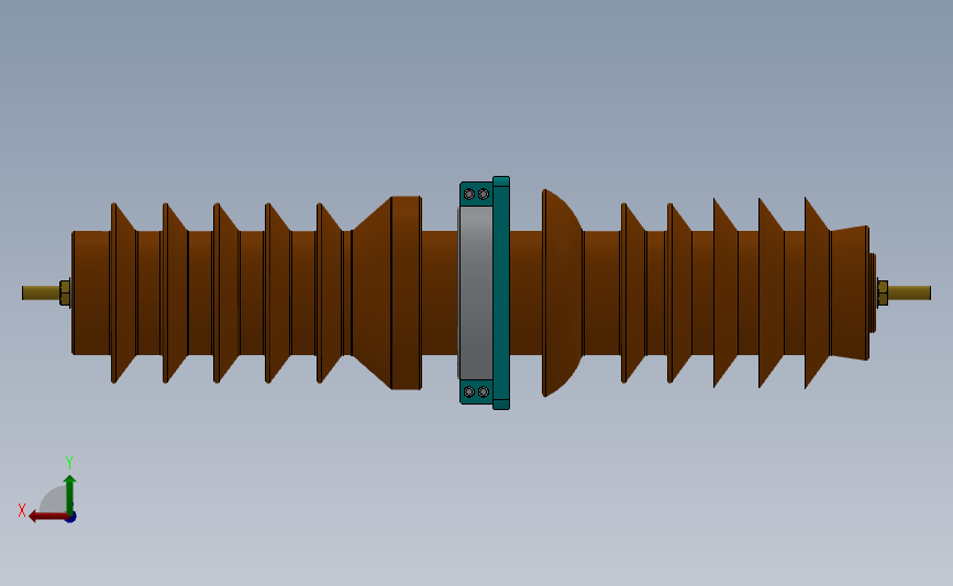 CWW-35-40.5kv╱400A户外高压圆铜棒穿墙套管[CWB-35／400]_SOLIDWORKS 2018_模型图纸下载 – 懒石网